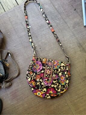 Quilted Floral Bag in Black with Purple, and Black & Red Crossbody NWOT